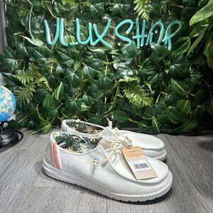 Hey Dude Wendy Fringe Salt Slip On Shoes Women Sz 10 Natural Collection Low